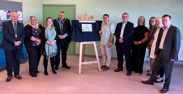 B'Hive at Boglestone Community Centre official opening plaque unveiling.